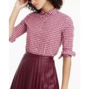 Women's Pink Gingham Button-Down Shirt